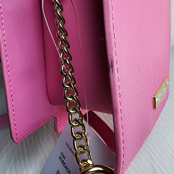 Betsey Johnson Crossbody Bag Pink Beach House With Frenchie Dog Purse NWT - Picture 16 of 17